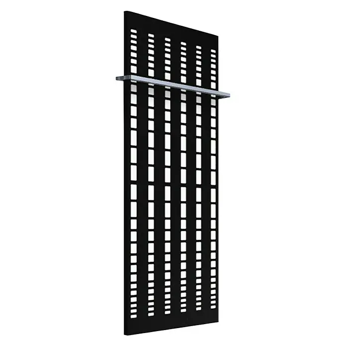 Szagato Designheizkörper Broken Mirror 2 - B x H: 470 x 1.200 mm, Wärmeleistung bei Vorlauftemperatur von 75 °C (D: 50): 799 W, Weiß/Schwarz, Mit 1 Handtuchhalter (15 mm) - Schwarzer Heizkörper mit Handtuchhalter, der Wärme und Komfort in jedes Badezimmer bringt. Das moderne Design wertet den Raum optisch auf.