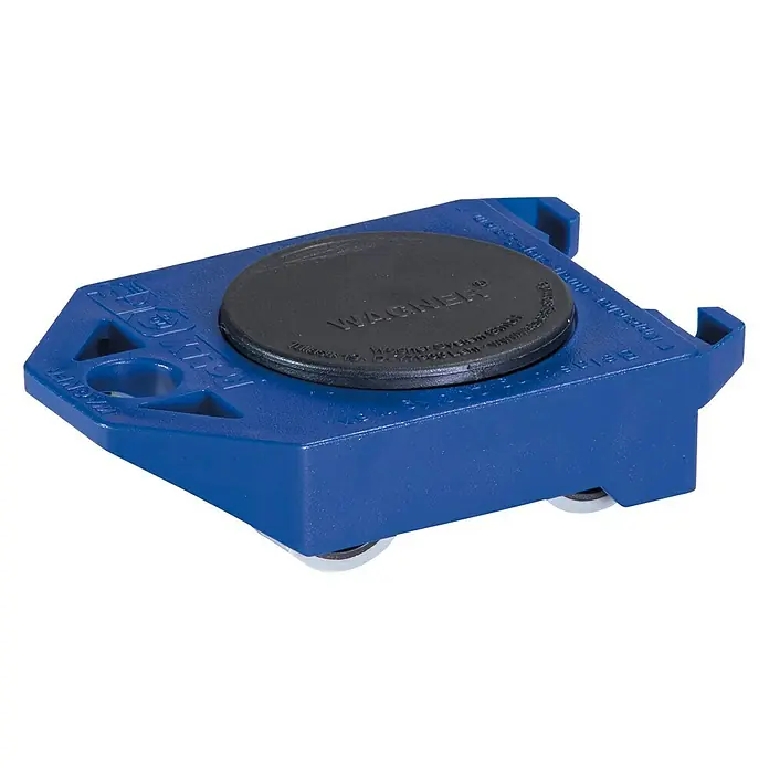 Wagner System Transportroller - L x B x H: 11,7 x 7,9 x 3,4 cm, Traglast: 200 kg, Kunststoff - Blaues Möbelroller mit schwarzer, runder Anti-Rutsch-Auflage von Wagner für leichteren Transport schwerer Möbel und Gegenstände.