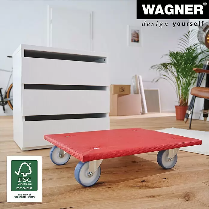 Wagner System Transportroller MM1397 - L x B x H: 59 x 49 x 12,3 cm, Traglast: 400 kg, Holz - Stimmungsaufnahme