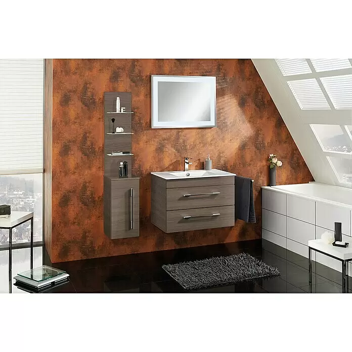 Camargue Stella Seitenschrank - 30,4 x 32,5 x 151,6 cm, Eiche Maron - Stimmungsaufnahme