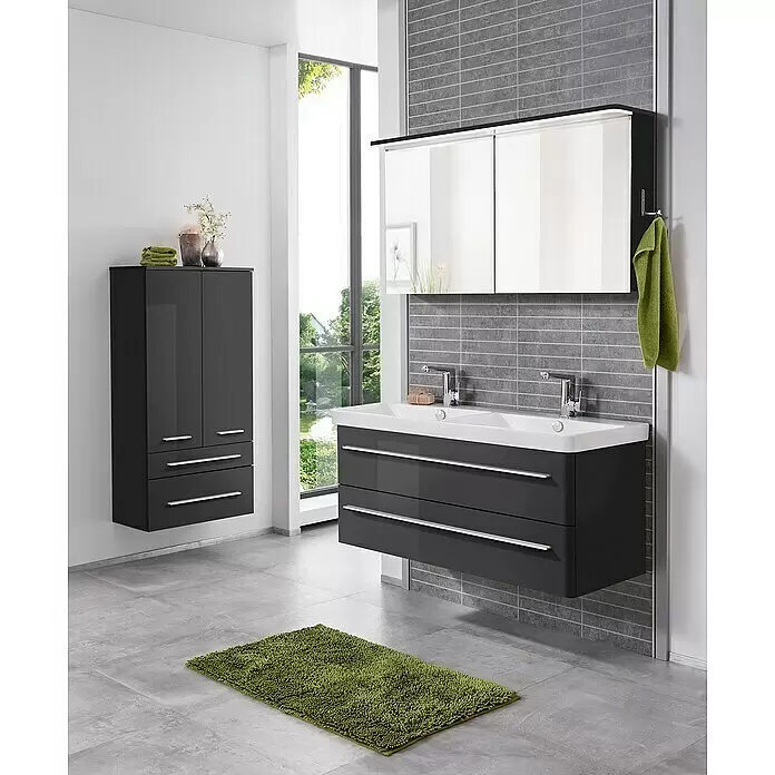 Lanzet Modern 3.0 LED-Spiegelschrank - B x H: 120 x 68,4 cm, Mit Beleuchtung, Grafit - Stimmungsaufnahme