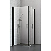 Camargue Eckdusche B2+B54 (L x B x H: 80 x 100 x 195 cm, Beschichtet, Stärke: 6 mm, Schwarz)