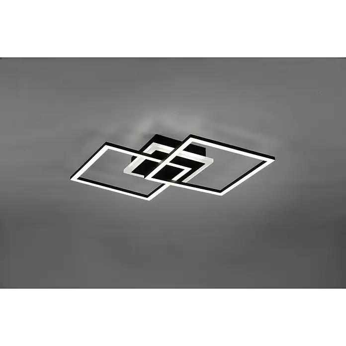 Reality Leuchten LED-Deckenleuchte Salida - 25 W, L x B x H: 35,5 x 57,5 x 7,5 cm, Schwarz, Warmweiß - Moderne LED-Deckenleuchte mit quadratischem Design. Die Lampe ist schwarz und weiß und sorgt für eine helle und angenehme Beleuchtung.