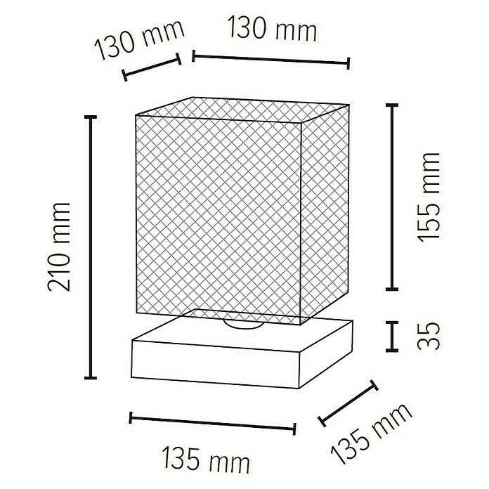 Spotlight Tischleuchte Norman Wood (25 W, L x B x H: 13,5 x 13,5 x 21 cm, Geölte Eiche, Chrom, E27) | BAUHAUS