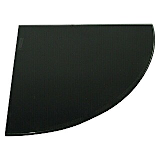 Estante de vidrio angular (L x An x Al: 25 x 25 x 0,6 cm, Vidrio, Negro)