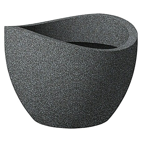 Scheurich Wave Globe Pflanztopf Wave Globe (Außenmaß (Ø x H): 29,5 x 23 cm, Kunststoff, Schwarz granit)