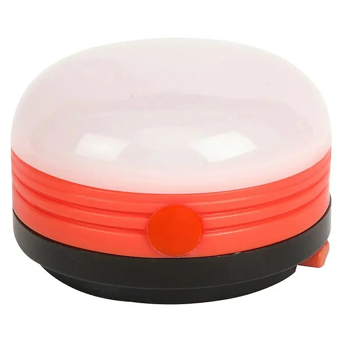 BAUHAUS Lámpara de camping linterna de camping - 45 lm - Lámpara de camping portátil con pantalla blanca, sección central naranja y base negra, ideal para aventuras al aire libre.