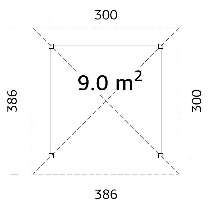 Palmako Carpa para exterior (Área: 9 m², Abeto rojo, Natural)