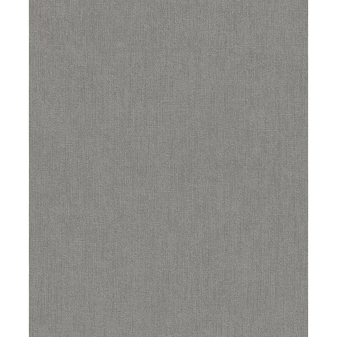 FREUNDIN Vliestapete - Grau, Uni, 10,05 x 0,53 m - Grauer Textilhintergrund, der eine subtile, aber spürbare Textur aufweist, ideal für vielseitige Designprojekte.