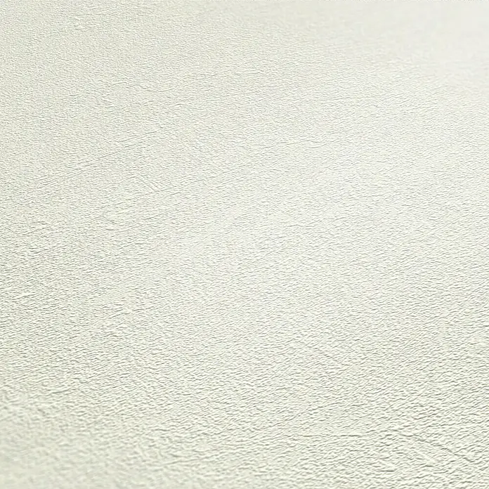 A.S. Création Vliestapete mit Putzstruktur - Weiß, Uni, 10,05 x 0,53 m - Nahaufnahme einer strukturierten, cremefarbenen Tapete, die eine subtile und elegante Textur für die Wanddekoration bietet.