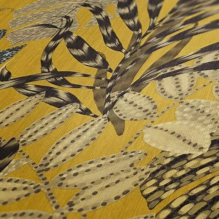 A.S. Création Metropolitan Stories II Vliestapete Blätter - Gelb, Floral, 10,05 x 0,53 m - Detailaufnahme