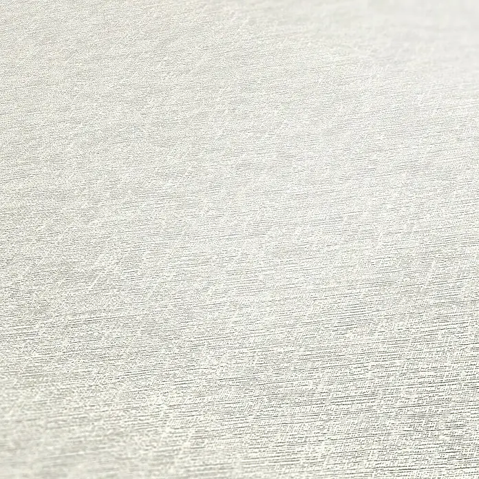 A.S. Création New Life Vliestapete - Creme/Weiß, Uni, 10,05 x 0,53 m - Nahaufnahme einer strukturierten, hellgrauen Tapete, die eine subtile Eleganz und Textur im Raum vermittelt.