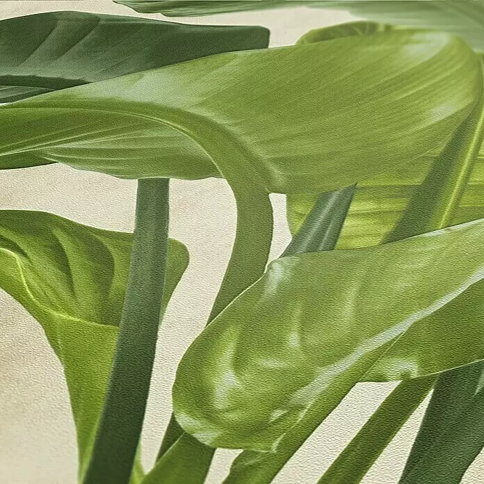 A.S. Création Metropolitan Stories II Vliestapete Blätter - Grün, Floral, 10,05 x 0,53 m - Strukturierte Tapete mit großen, leuchtend grünen Tropenblättern. Natürliche Wanddekoration.