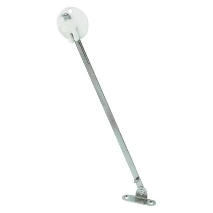 Häfele Soporte de tapa - Largo: 225 mm, Amortiguación integrada - Soporte metálico plateado para puerta de armario con conector superior blanco, para puertas o tapas.
