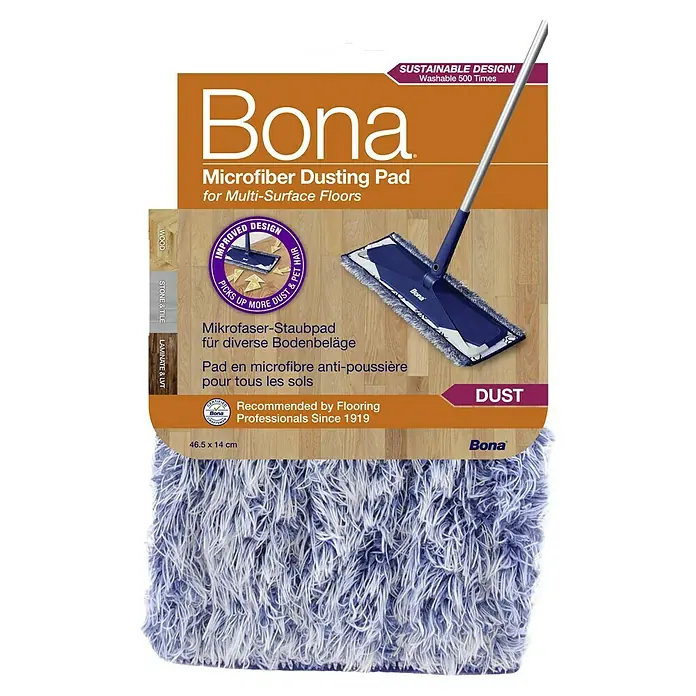 Bona Mikrofaser-Staubpad - Mikrofaser, Waschbar - Bona Mikrofaser Staubwischpad für Multi-Oberflächen, ideal zum Staubwischen. Empfohlen von Profis seit 1919, waschbar bis zu 500 Mal.