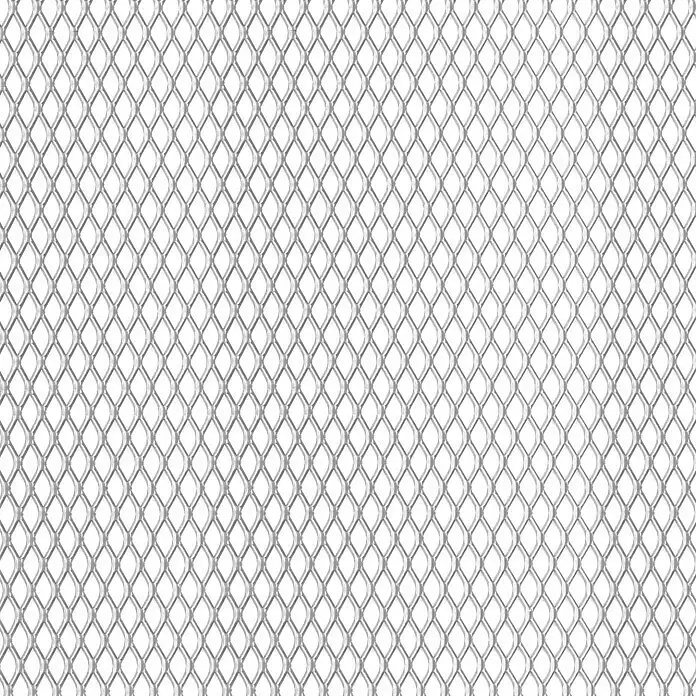 Kantoflex Streckmetall - L x B x S: 1.000 x 120 x 2,8 mm, Stahl, Unbehandelt, Maße Loch: 16 x 8 mm - Silbernes Streckmetallgitter mit Rautenmuster.