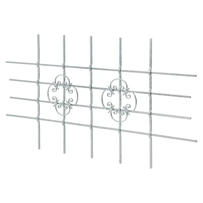 Stabilit Fenstergitter - B x H: 168 x 84 cm, Montage Fenstergitter: Fensterlaibungsmontage - Dekoratives Fenstergitter aus Metall mit verschnörkelten Details, ideal für Haus oder Garten. Robust und stilvoll.