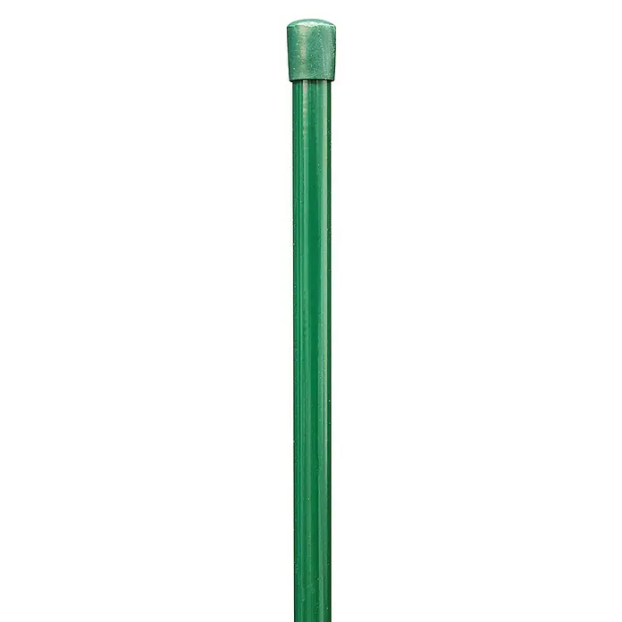 Alberts Geflechtspannstab - 10 mm x 130 cm, Grün - Grüne Metallstange mit einer abgerundeten Kappe oben, ideal für Gartenprojekte oder als dekoratives Element. Robuste Bauweise und einfache Handhabung.
