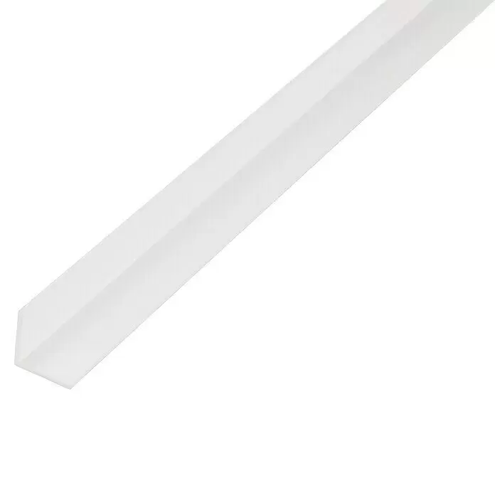 Alberts Winkelprofil - 2.000 x 100 x 100 mm, Stärke: 2 mm, Kunststoff, Weiß - Detailaufnahme