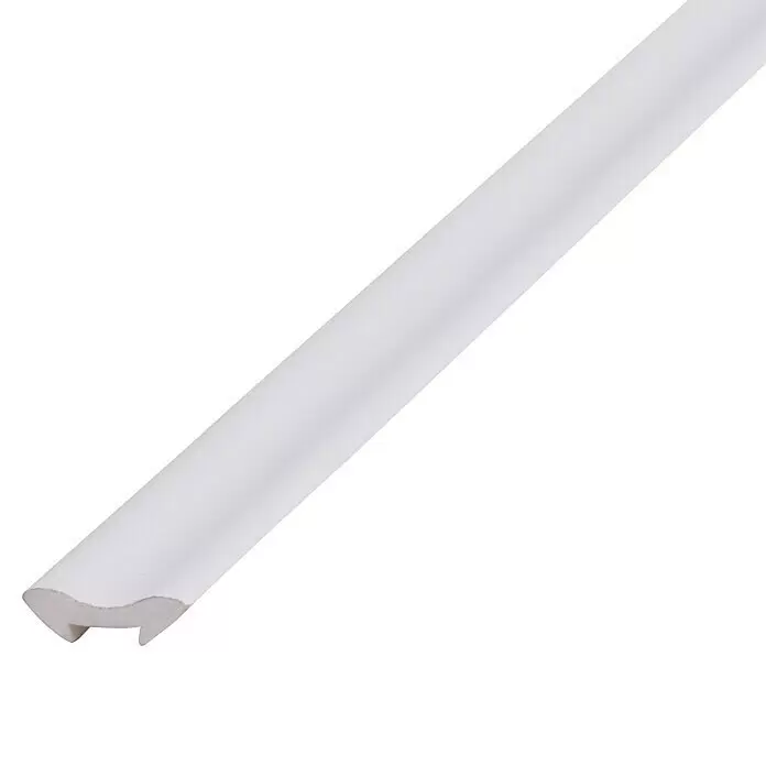 Alberts Hohlkehlleiste - 2.600 x 22 x 22 mm, Kunststoff - Weißes, flexibles Halbrundprofil mit rückseitiger Nut, für Leisten oder Abdichtung.