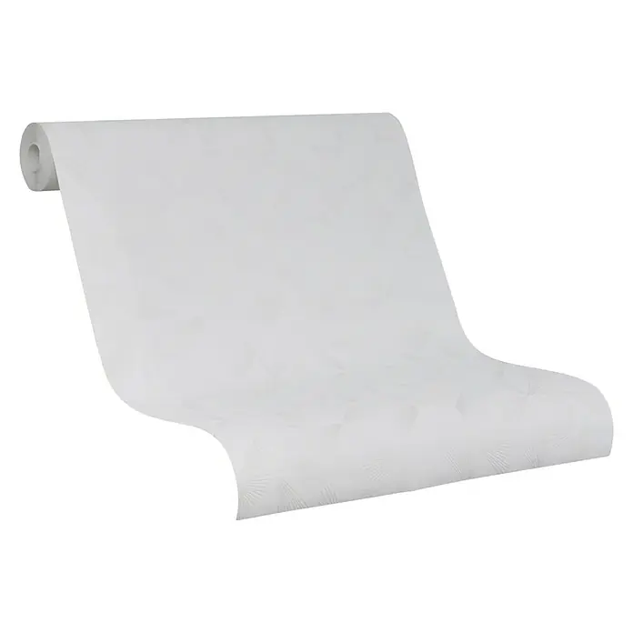 SCHÖNER WOHNEN-Kollektion Vliestapete - Weiß/Grau, Grafisch, 10,05 x 0,53 m - Nahaufnahme einer Rolle weißer Tapete mit subtilem Muster. Ideal für stilvolle Wandgestaltung.