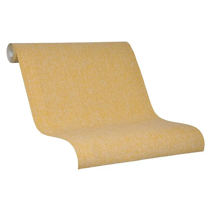 SCHÖNER WOHNEN-Kollektion Vliestapete Unistruktur - Ocker, Uni, 10,05 x 0,53 m - Eine Rolle gelber Tapete mit einer subtilen Textur, die sich für moderne und klassische Innenräume eignet. Perfekt für eine warme, einladende Atmosphäre.