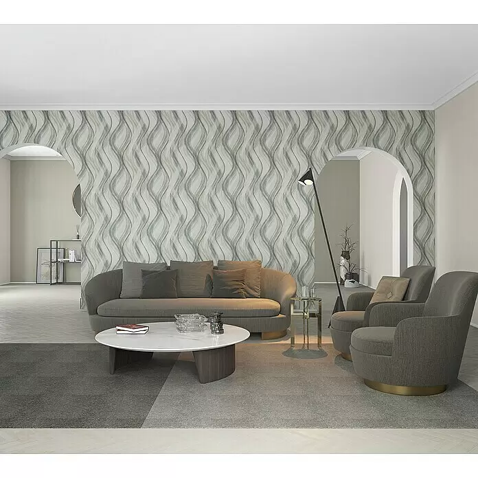 Marburg Sand & Stones Vliestapete Shades - Greige, Uni, 10,05 x 0,53 m - Stimmungsaufnahme