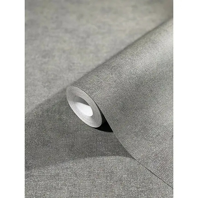 Marburg Sand & Stones Vliestapete Shades - Dunkelgrau, Uni, 10,05 x 0,53 m - Ein graues Textiltapetenmuster in Rollenform. Die hochwertige Tapete bietet eine stilvolle Wandgestaltung für jeden Raum.