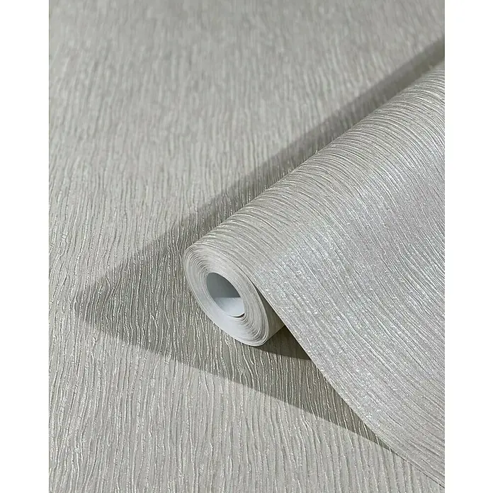 Marburg Sand & Stones Vliestapete City Glam II - Beige, Uni, 10,05 x 0,53 m - Rolle silberner Textiltapete mit dezenter Struktur für stilvolle Wandgestaltung, die jedem Raum eine elegante Note verleiht.