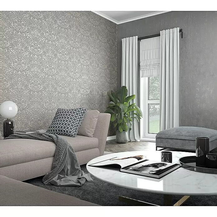 Marburg Sand & Stones Vliestapete City Glam I - Dunkelgrau, Betonoptik, 10,05 x 0,53 m - Stimmungsaufnahme