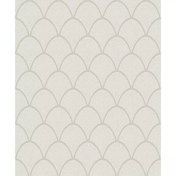SCHÖNER WOHNEN-Kollektion New Spirit Vliestapete - Beige, Grafisch, 10,05 x 0,53 m - Hellgraues Fliesenmuster mit gewelltem Rand und dezenter Körnung.
