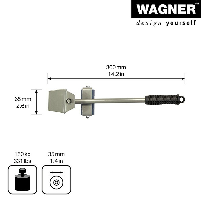 Wagner System Transporthilfe MM 3121Länge: 360 mm, Traglast: 150 kg Sketch