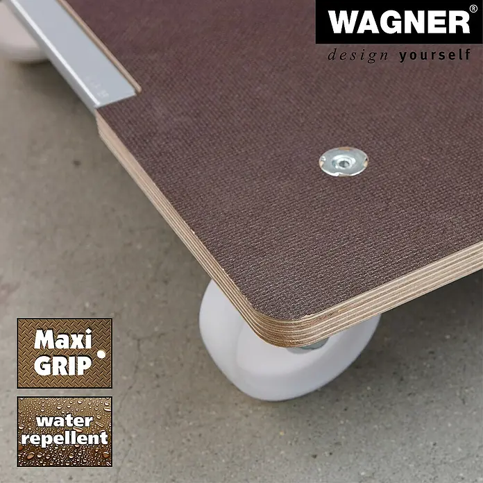 Wagner System Transportroller Barrera MM 1379 - L x B x H: 80 x 60 x 13,5 cm, Traglast: 400 kg, Holz - Robuster Rollwagen mit rutschfester Maxi-Grip-Oberfläche und wasserabweisender Beschichtung für sicheren und flexiblen Transport.