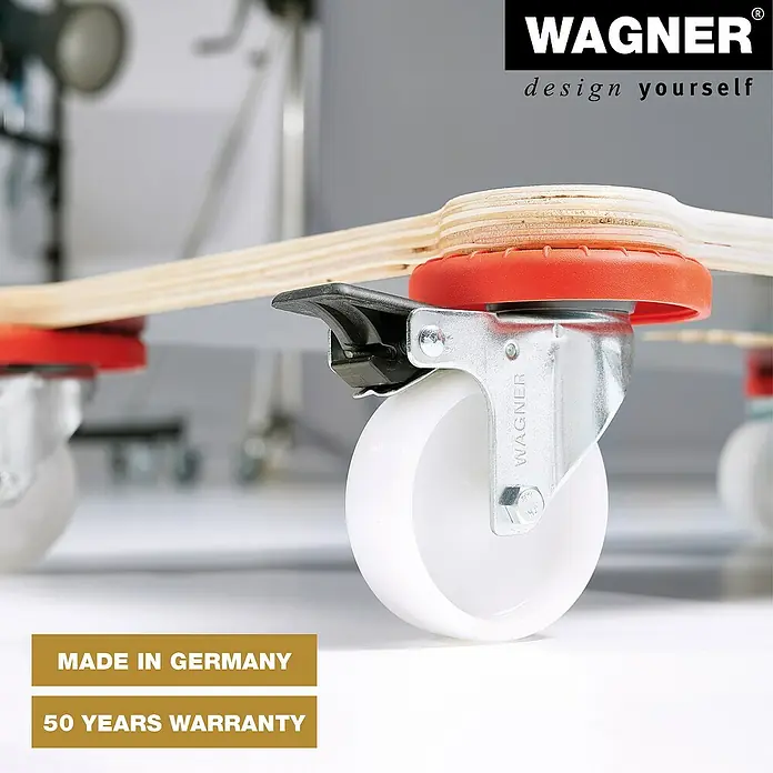 Wagner System Transportroller Protection MM 1370 - L x B x H: 600 x 400 x 123 mm, Traglast: 200 kg, Holz - Hochwertige Lenkrolle von Wagner mit Feststellbremse für Möbel und Geräte, ideal für den flexiblen Einsatz im Innenbereich.