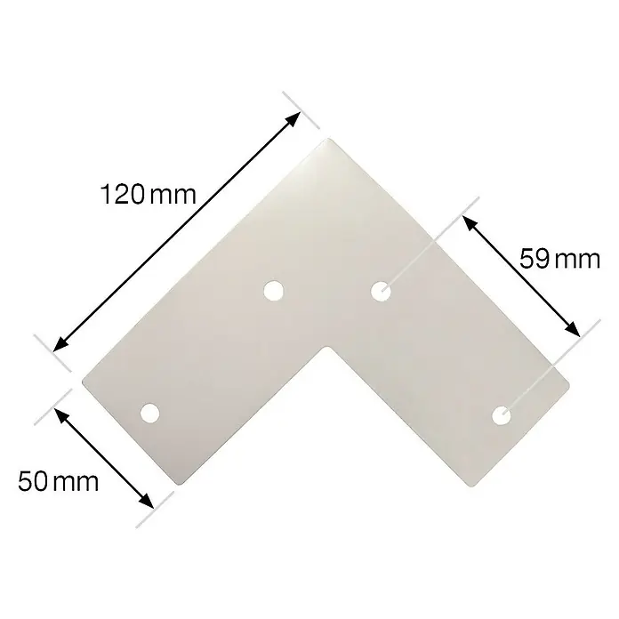 Wagner System Möbelfuß Hairpinlegs - Stahl, Höhe: 71 cm, Licht Grau - Metallwinkel mit Abmessungen zur Verwendung bei Konstruktionen oder Reparaturen.