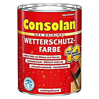 Consolan Wetterschutzfarbe (Schwarz, Seidenglänzend, 2,5 l)