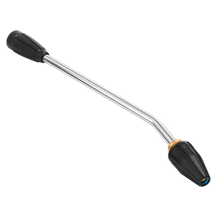 Bosch Professional Hochdrucklanze Turbo-Rotodüse GHP 5-55X - Passend für: Bosch Professional Hochdruckreiniger GHP 5-55 - Nahaufnahme einer Lanze für einen Hochdruckreiniger mit schwarzem Griff und Düse. Ideal für Reinigungsarbeiten im Außenbereich.