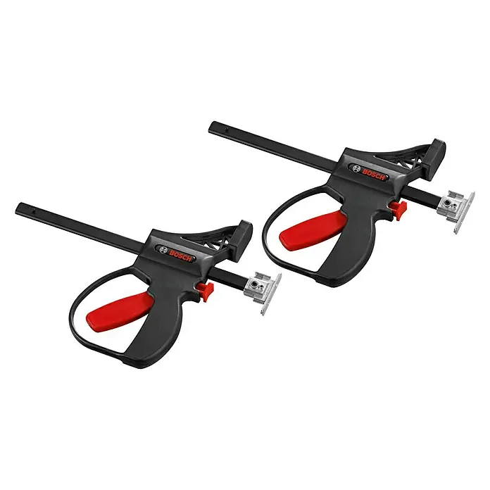 Bosch Professional Einhandzwinge FSN KZW - L x H: 295 x 205 mm, 2 Stk. - Zwei Bosch Einhandzwingen für vielseitige Anwendungen beim Klemmen und Fixieren von Werkstücken. Das praktische Werkzeug für Heimwerker und Profis.
