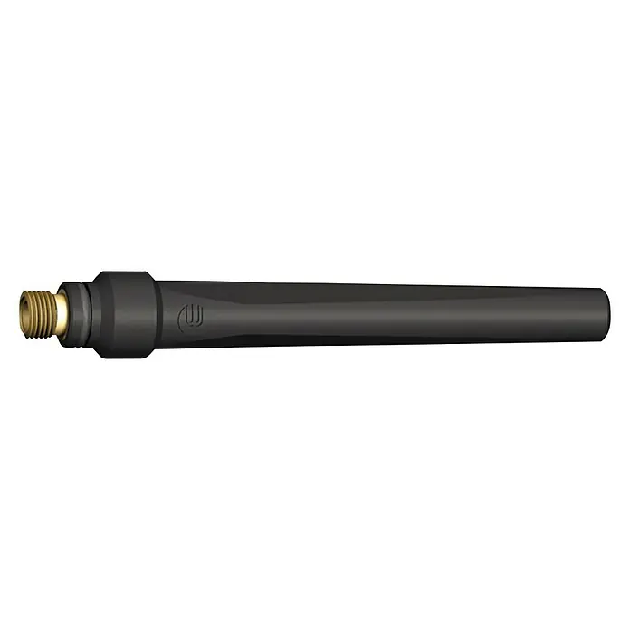 Gys Schweißbrenner-Kappe - Passend für: Standard-WIG-Brenner SR17, SR18 und SR26, Lang - Schwarze Lanze mit goldenem Gewindeende, ein robustes Zubehör für verschiedene Anwendungen.