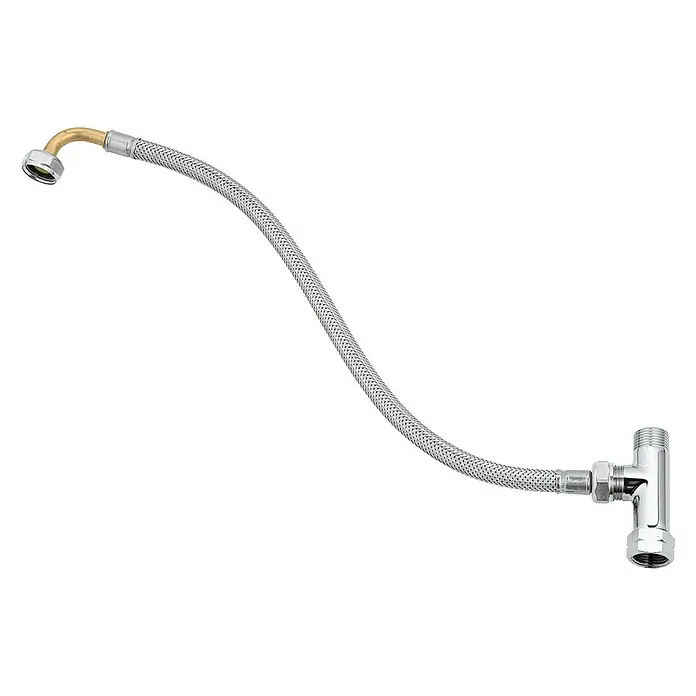 Grohe Anschluss-Set Grohtherm - ⅜″, Passend für: Grohe Grohtherm Micro - Flexibler Panzerschlauch mit T-Stück und Winkel für den Sanitärbereich, ideal für Waschbeckenanschlüsse.
