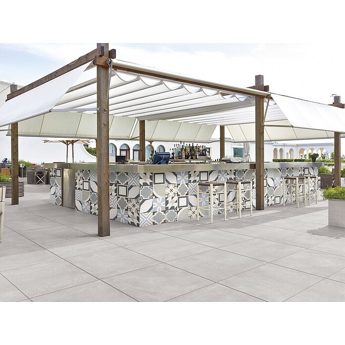 Terrassenfliese Click and Go Square Concrete (60 x 60 cm, Grau, Matt) | BAUHAUS