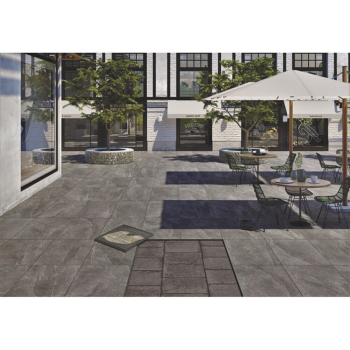 Terrassenfliese Click and Go Trend Black (60 x 60 cm, Schwarz, Matt) | BAUHAUS