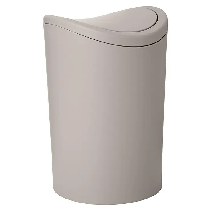 Tatay Papelera de baño STD - 6 l, Taupe - Papelera gris con tapa basculante, ideal para baño o cocina. Solución práctica para la eliminación de residuos y accesorio elegante.