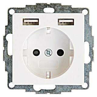 Voltomat Stopcontactinzet met USB (Wit, Enkelvoudig, Kunststof, IP20)