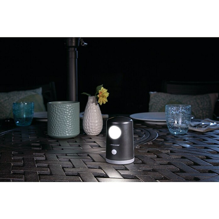 Mr. Beams Krožna namizna LED svetilka MB750  (Ø x V: 70 mm x 10,7 cm, Črna, Nevtralno bela) | 3017 - Tischleuchte | CACJ - Tischleuchte | CAC - Indoorleuchten | CA - Beleuchtung | C - Elektro | BAUHAUS