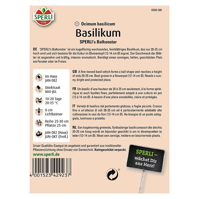 BASILIKUM           SPERLI´S BALKONSTAR
