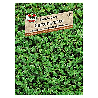 Sperli Kräutersamen Gartenkresse (Einfache Grüne, Lepidium sativum, Saatzeit: April, Erntezeit: Ganzjährig)