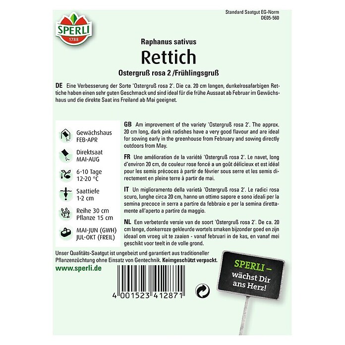 RETTICH OSTERGRUSS  ROSA 2-FRUEHLINGSGR.