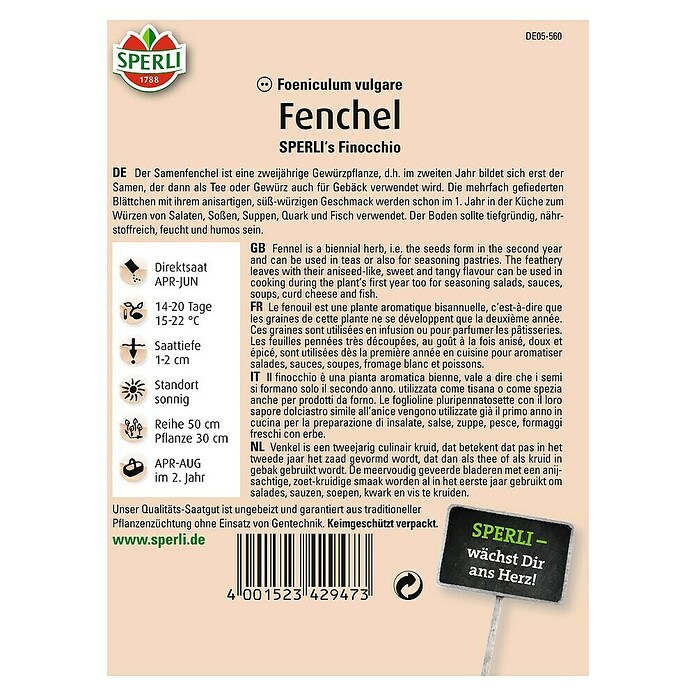 FENCHEL  SPERLI´S FINOCCHIO