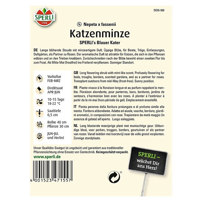 KATZENMINZE SPERLI´SBLAUER KATER